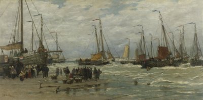 Fishing Pinks in Breaking Waves, c.1875-85 by Hendrik Willem Mesdag